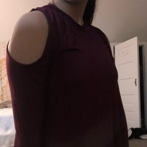 Maroon top